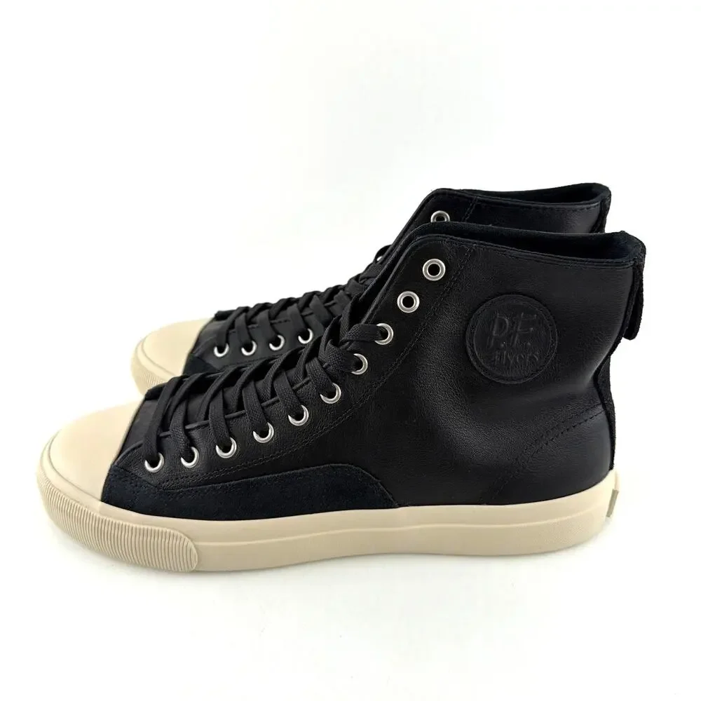 P.F. Flyers Black Sea Salt All-American High-Top Luxe Sneakers Size M 11 W 12.5 - Picture 9 of 12
